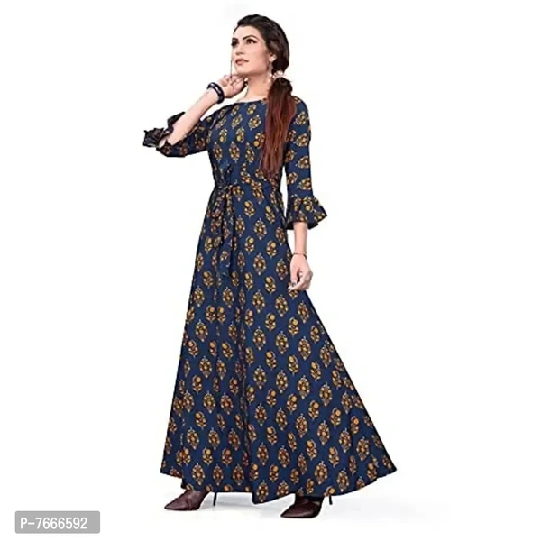 New Ethnic 4 You Women's Anarkali Gown_(Navy Blue Color_Gw-200) - P-7666592, XL