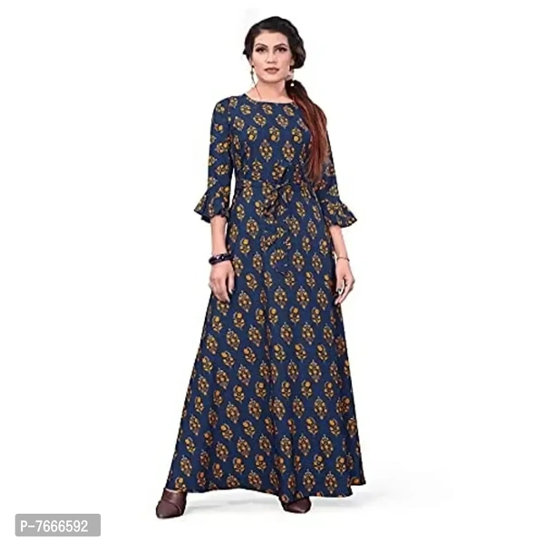 New Ethnic 4 You Women's Anarkali Gown_(Navy Blue Color_Gw-200) - P-7666592, XL