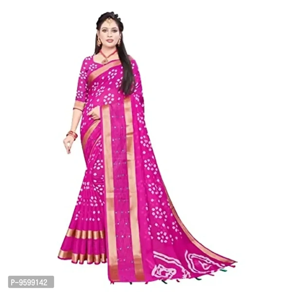 VEDIC Women's Soft Cotton Saree with Unstitched Blouse Piece [Pink) - P-9599142, 5.5 meters