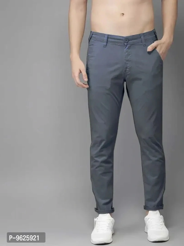 Men Cotton Mid Rise Solid Casual Chinos - P-9625921, 28
