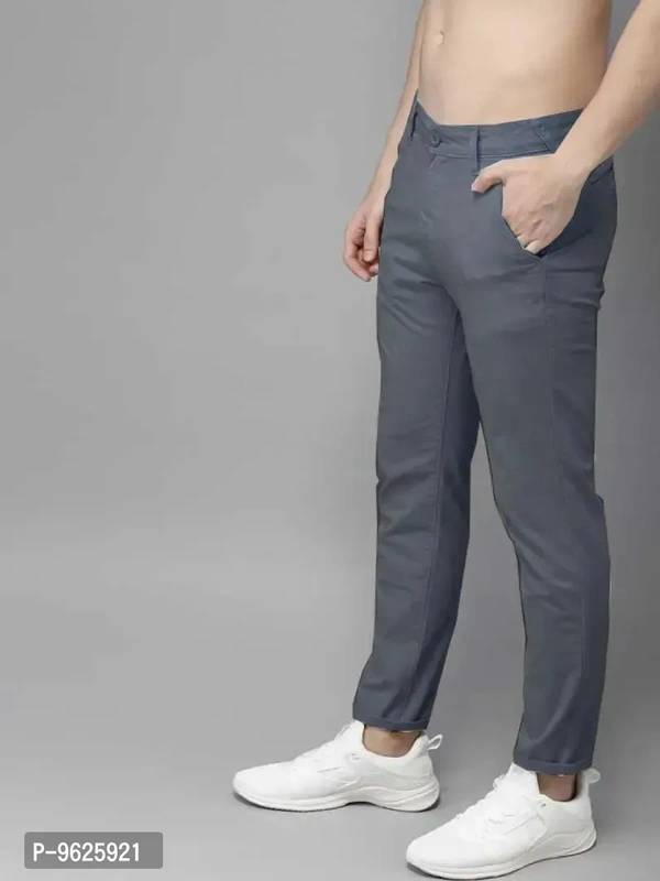 Men Cotton Mid Rise Solid Casual Chinos - P-9625921, 28
