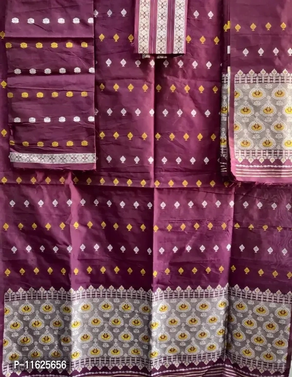 Gold Silver Zari Guna Work assamese mekhla sador (MIXPAAT) | assamese mekhla chador | Mekhla Sadar - P-11625656