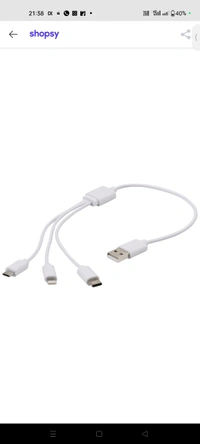 Poorvi Barnd 3 Type Cable - White