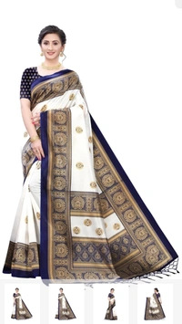Silk Full Chhap Sadi - Red