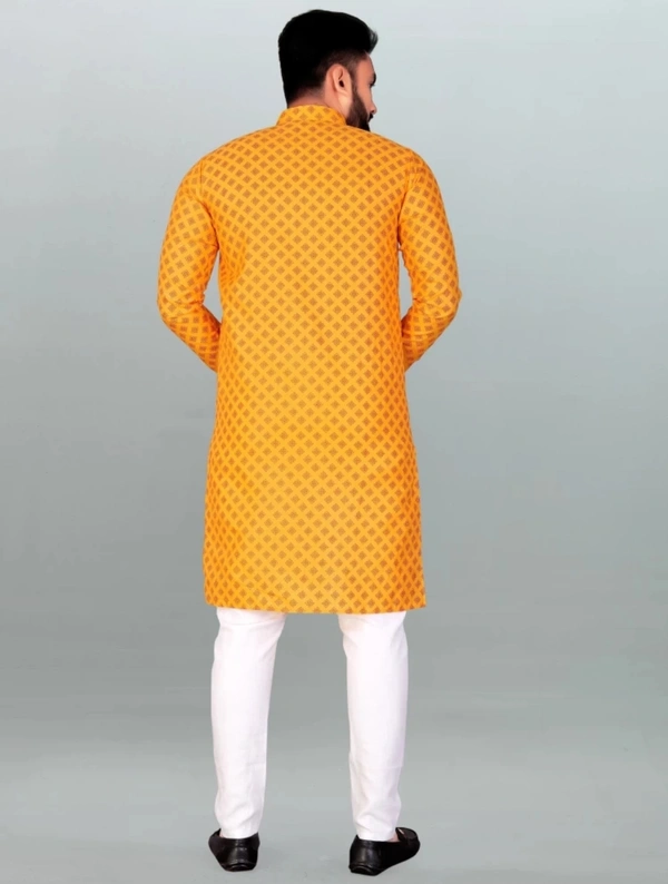 Cotton Kurta Pajama - Web Orange, Free