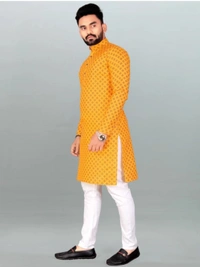Cotton Kurta Pajama - Web Orange, Free