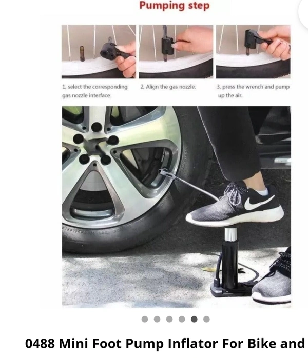 Mini Foot Pump Bike And Car - Black