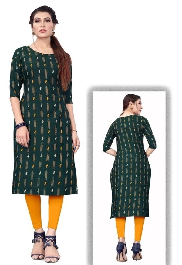 Women's Ethnic Wear Green Color Straight Kurti - XL