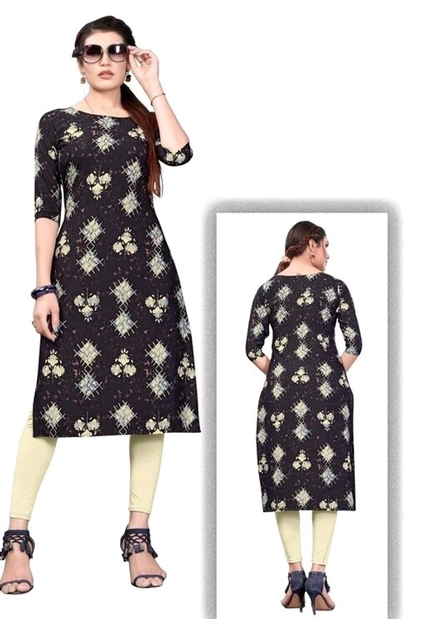 Women's Ethnic Wear Green Color Straight Kurti - M