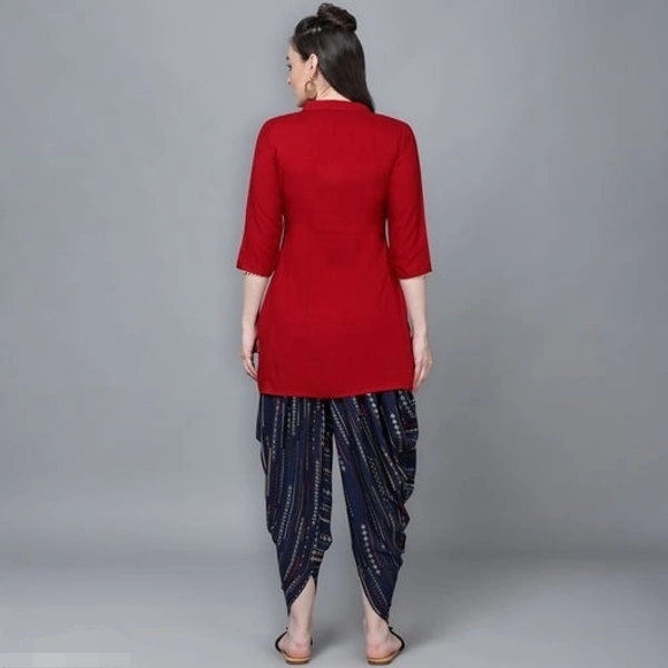 Jambu Creation Women's Dhoti and Kurti set with Scarf - XXL