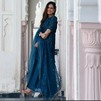 Women's Rayon Gold Printed Kurta With Sharara Dupatta Set - XXL