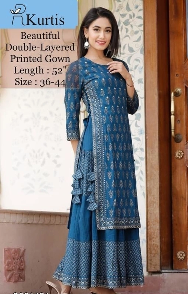 Trendy Drishya Women Kurti with Skirt - L