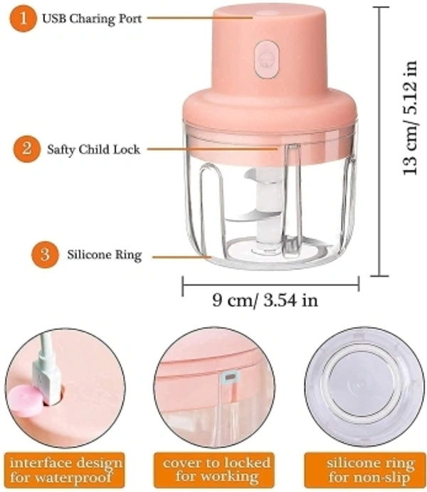 whitefox Ahand mixer grinder chopper vegetable cutter onion garlic ginger pepper crusher wet dry machine mini electric chopper for kitchen 150 ML Vegetable & Fruit ChopperBlade 