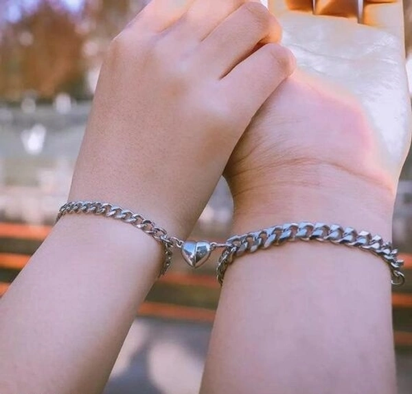 Arzonai New Design Heart Magnetic Couple Bracelets For Lover Men Women Love Chain Link Bangle Charm Bracelet