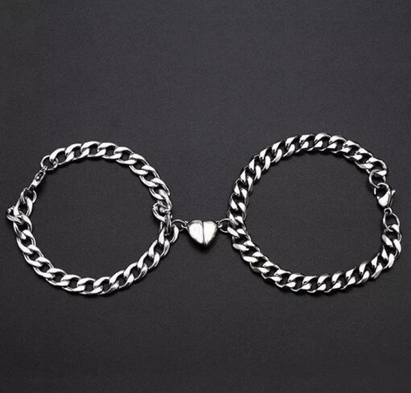 Arzonai New Design Heart Magnetic Couple Bracelets For Lover Men Women Love Chain Link Bangle Charm Bracelet