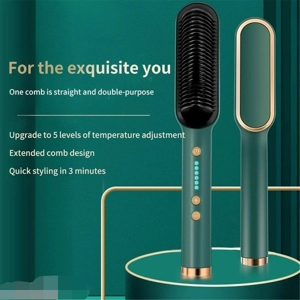  Professional Hair Straightener Tourmaline Ceramic Hair Curler Brush Hair 
