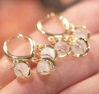Arzonai Design sense opal stone ball ear buckle light luxury niche high-end earrings female 2022 new trendy exquisite earrings