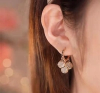 Arzonai Design sense opal stone ball ear buckle light luxury niche high-end earrings female 2022 new trendy exquisite earrings