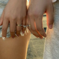 Arzonai 2pcs Silver Couple Magnet Heart Ring for women and Girls