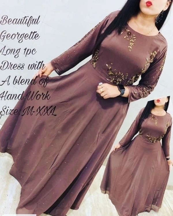Stunning Embroidered Georgette Party Wear Kurti - L