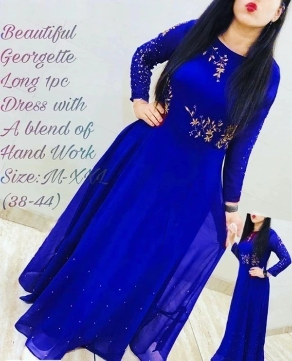 Stunning Embroidered Georgette Party Wear Kurti - XL