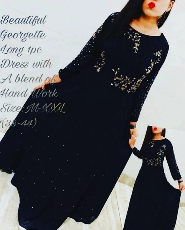 Stunning Embroidered Georgette Party Wear Kurti - L