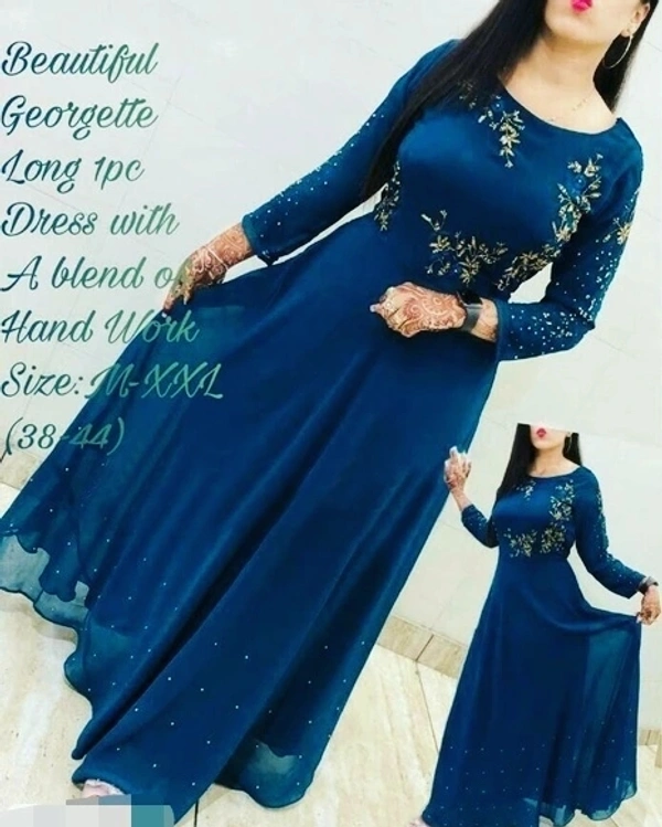 Stunning Embroidered Georgette Party Wear Kurti - XXL