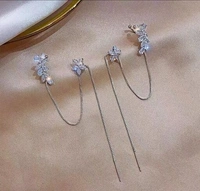 Arzonai New Silver Studded Crystal Earrings 2pcs/se
