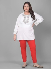 COMFORT LADY WOMEN MID RISE KURTI PANT (PLUS) COMFORT LADY - PLUS, Red