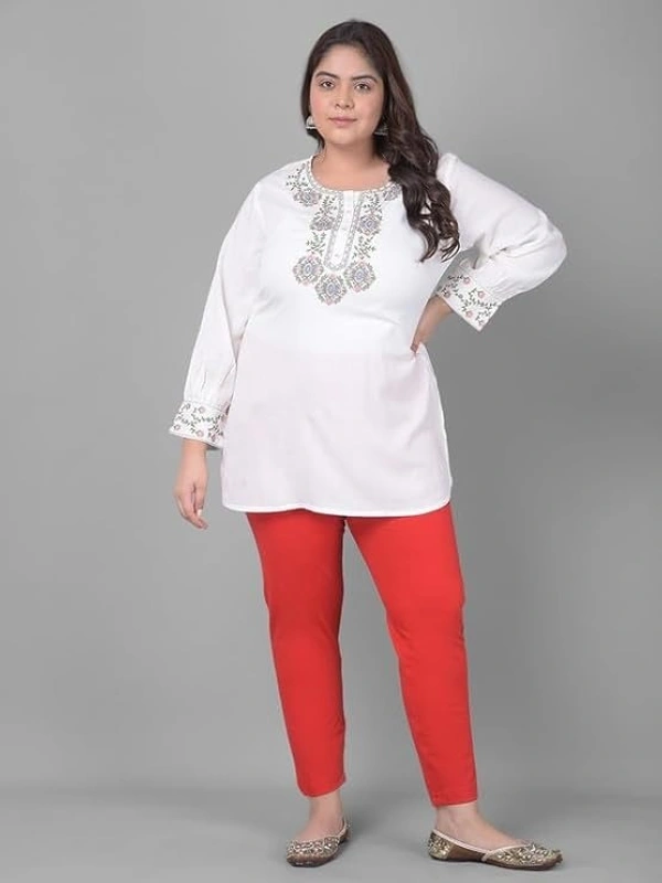 COMFORT LADY WOMEN MID RISE KURTI PANT (PLUS) COMFORT LADY - PLUS, Red