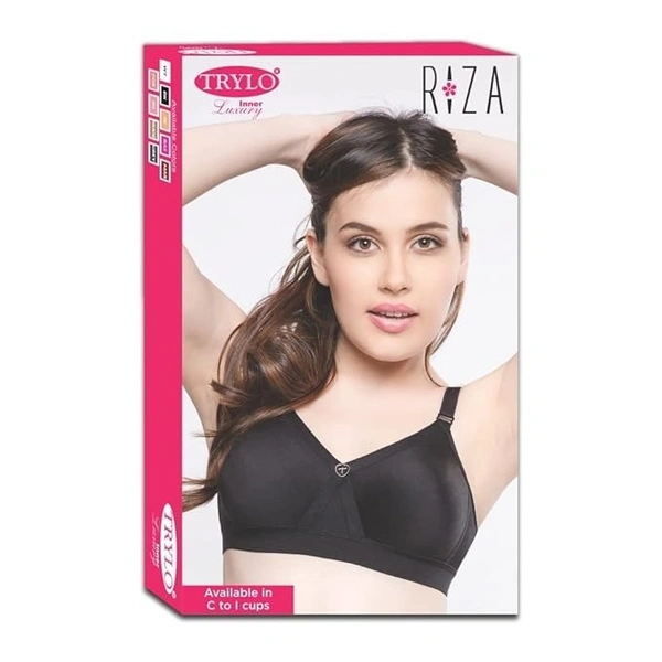 TRYLO  Women Full Coverage Non Padded Bra - 36D, BLACK