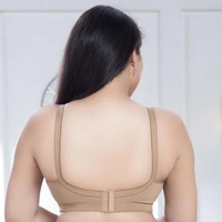 Trylo TRYLO Riza T-FIT Women's Bra | Non-Padded, Non-Wired, Full Coverage, Seamless | 100% Hosiery Cotton Fabric | Ultimate Comfort, Perfect Fit & Durability at the Right Price - 36D, Nude