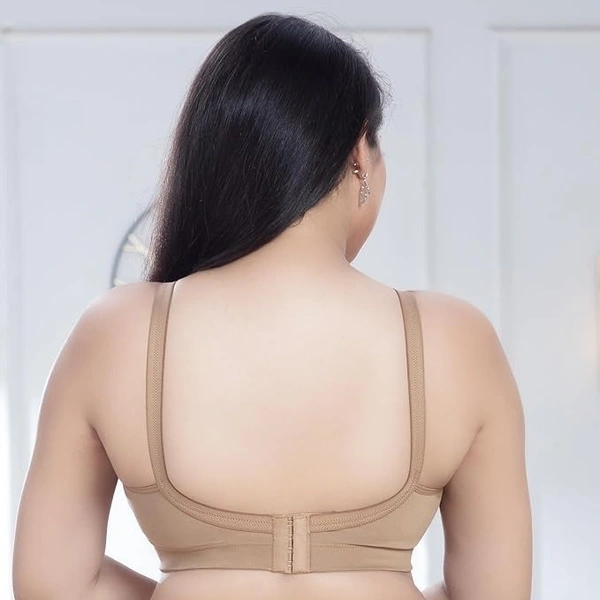 Trylo TRYLO Riza T-FIT Women's Bra | Non-Padded, Non-Wired, Full Coverage, Seamless | 100% Hosiery Cotton Fabric | Ultimate Comfort, Perfect Fit & Durability at the Right Price - 36D, Nude