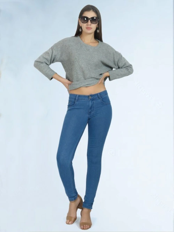 Flirt Premium Women’s Skinny Fit High-Waist Stretchable Jeans - 32, denim blue