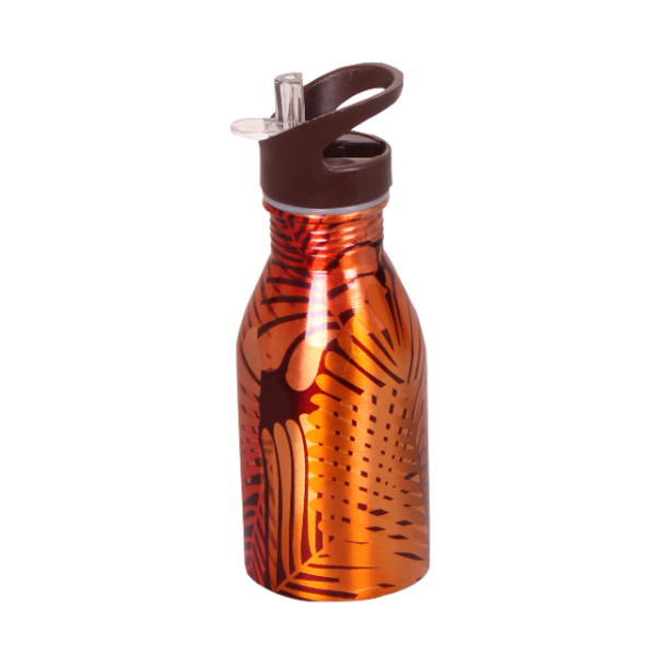 500ml Kids COPPER Bottle Red Feather Printed