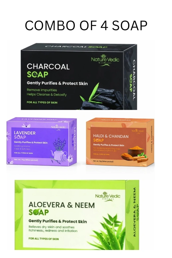 Nature Vedic Glycerin Soaps for all Skin Types Gently Purifies & Protect Skin