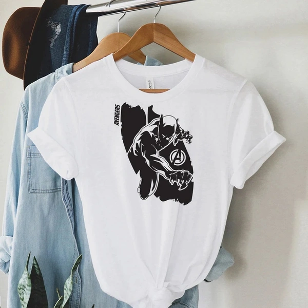 Marvel Avenger Black Panther Premium Tees - Unisex - Large (40), White