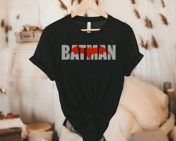 DC Comic Official Batman Logo Black Premium Tee - Unisex - Small (36), Black