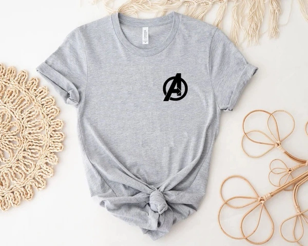 Marvel Avenger Half Sleeve Tees - Large (40), Grey