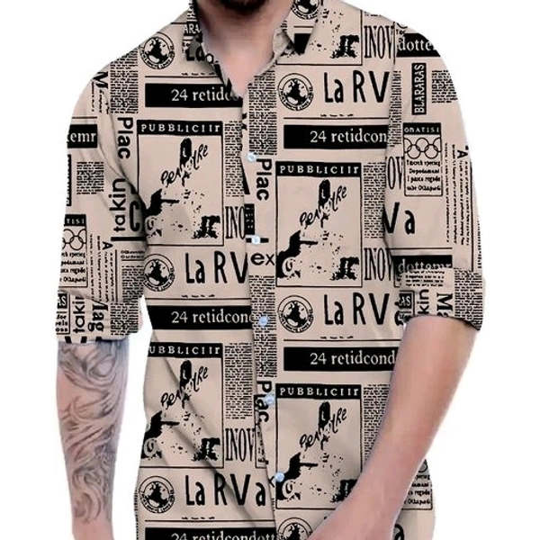 Classy Modern Men Shirt - L (Chest Size: 40 in, Length Size: 29 in) 