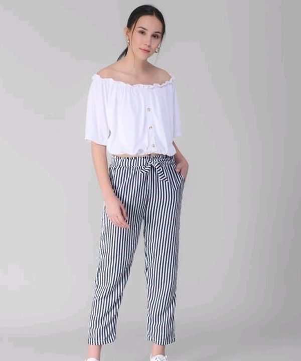 Attractive Top & Bottom Set - S (Top Bust Size: 36 in, Top Length Size: 27 in, Bottom Waist Size: 28 in, Bottom Length Size: 40 in