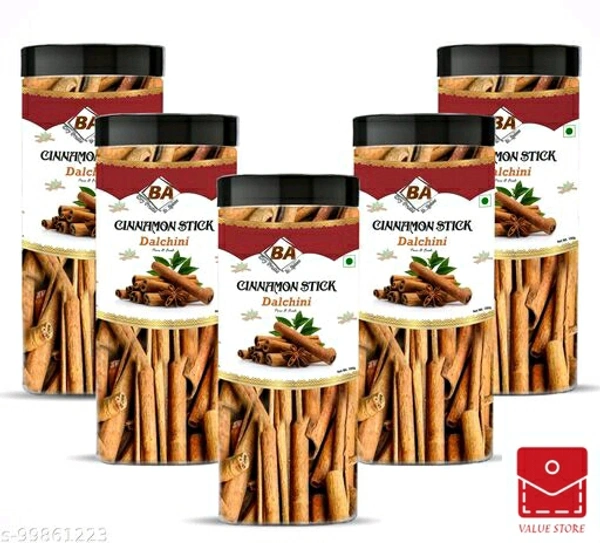 BA Dryfruits and Spices 100% Natural Cinnamon, Dalchini Sticks (Whole Spices) (500g) (5 x 100g)