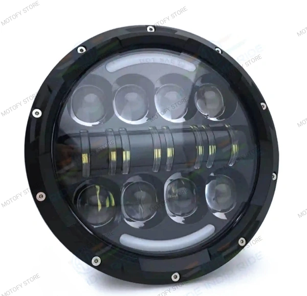 7 Inch LED Headlight 90W With DRL Yellow/White for Royal Enfield