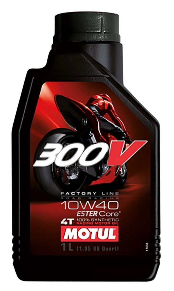 Motul 300V Factory Line Ester Core Fully Synthetic 10W-40 Petrol Engine Oil for Bikes (1 L)