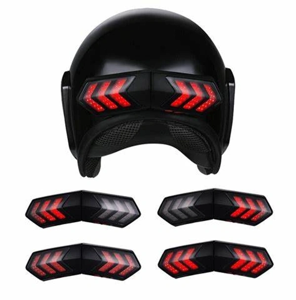 Wireless Motorcycle Helmet LED Safety Light 4 Mode USB Charging Bike Turn Signal Warning Brake Lights