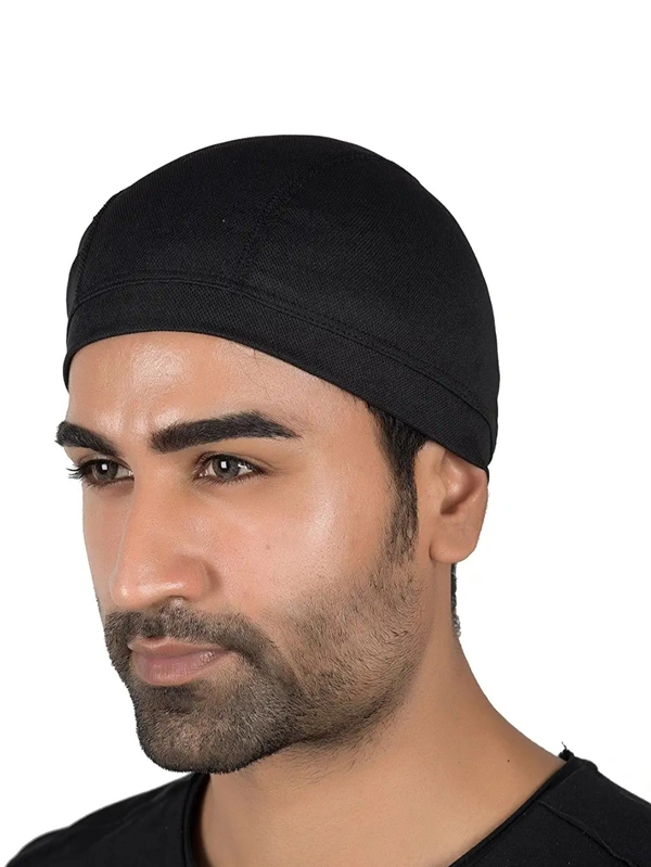 Le Gear Premium Dri-Fit Helmet Skull Cap (Black, Free Size) 