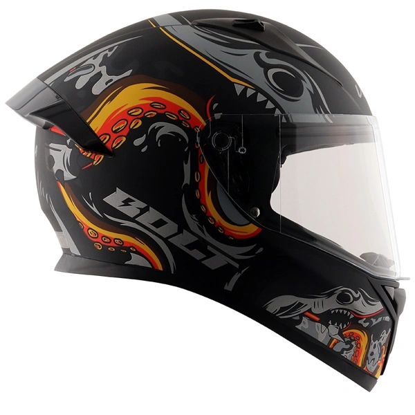 Vega Bolt Octopus Dull Black Orange Helmet