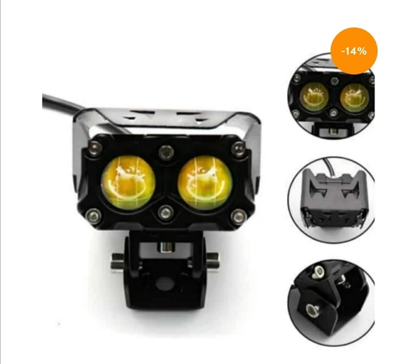 HJG Dual Lens Fog Lights White/Yellow With Kroozer 6+1 Modes Wiring Harness Kit (Original) 
