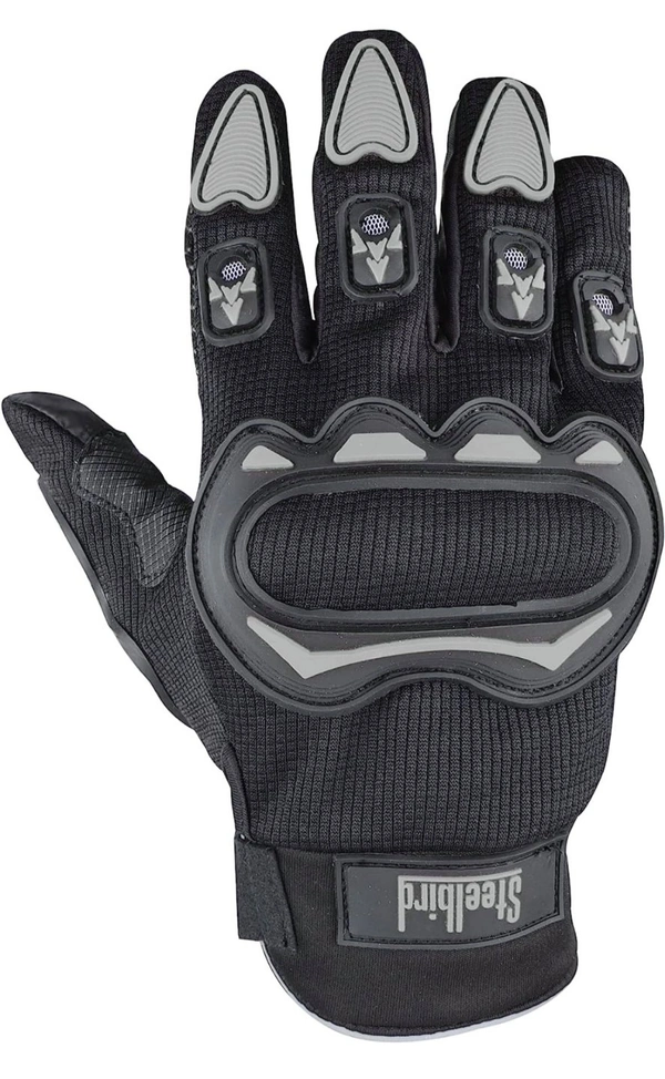 Steelbird Full Length Riding Gloves (Black/Grey) 