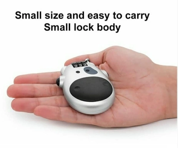 Helmet Lock for Bike Lock/Number Lock for Helmet/Extendable Cable Lock/Password Lock Telescopic Wire Rope (BLACK)